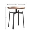 Round End Table Mental; Side Table; Nightstand; Small Iron Tables; Accent Coffee Table for Living Room Bedroom Office Small Space