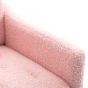 Accent Chair ,leisure single sofa with Rose Golden feet - Pink Teddy