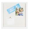 Square Shadow Box Picture Frame Linen Background Real Glass Front for Memorabilia;  Scrapbooking;  Keepsake;  12x12 - White