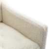 Accent Chair ,leisure single sofa with Rose Golden feet - White Teddy