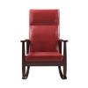 Raina Rocking Chair; Red PU & Espresso Finish - 59931