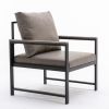 Modern Faux Leather Accent Chair with Black Powder Coated Metal Frame; Single Sofa for Living Room Bedroom; Gray - as pic