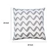 20 x 20 Modern Square Cotton Accent Throw Pillow; Simple Chevron Pattern; Gray; White - as Pic