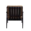 Anzan Accent Chair in Berham Chestnut Top Grain Leather &amp; Matt Iron Finish 59949 - as Pic