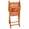 vidaXL Folding Patio Chairs 8 pcs Solid Eucalyptus Wood - Brown