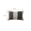 12 x 20 Rectangular Soft Cotton Dhurrie Accent Lumbar Throw Pillow; Kilim Pattern; Gray; White - as Pic