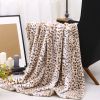 Printed Faux Rabbit Fur Throw; Lightweight Plush Cozy Soft Blanket; 60&quot; x 70&quot;; Sand Leopard - as Pic