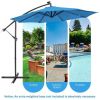 10 Feet Patio Solar Powered Cantilever Umbrella with Tilting System - Blue