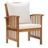 vidaXL Patio Chairs with Cushions 2 pcs Solid Acacia Wood - Brown