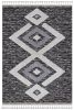 Diamonds Black and White Polyester Area Rug 8x10