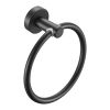 Towel Ring Matte Black; Bath Hand Towel Ring Thicken Space Aluminum Round Towel Holder for Bathroom - as Pic