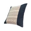 18 x 18 Square Cotton Accent Throw Pillow; Aztec Inspired Linework Pattern; Off White; Black - as Pic