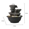 9.84inches Cascading Resin-Rock Falls Tabletop Water Fountain with LED Lights&Ball, Indoor Oudoor Decorative Tabletop Fountain - 9.84inches