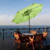 9ft Aluminum Patio Umbrella w/ 32 LEDs Chocolate - LA01