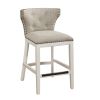 Calabash White and Beige Counter Stool