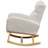 Modern Accent Rocking Chair; Upholstered Kids Glider Rocking Chair for Infants and Children; Teddy Material Comfort Arm Rocker; Lounge; BEIGE