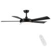 52 In Intergrated LED Ceiling Fan Lighting with Black ABS Blade