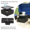 Outdoor Patio Rectangle Daybed with Retractable Canopy;  Wicker Furniture Sectional Seating with Washable Cushions;  Backyard;  Porch - Blue