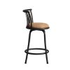 24'' Swivel Counter Height Bar Stools Set of 2; Brown