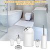 Bathroom Accessories Set 6 Pcs Bathroom Set Ensemble Complete Soap Dispenser Toothbrush Holder - White