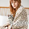 Printed Faux Rabbit Fur Throw; Lightweight Plush Cozy Soft Blanket; 60&quot; x 70&quot;; Sand Leopard - as Pic