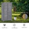 TOPMAX Wooden Garden Shed 3-tier Patio Storage Cabinet Outdoor Organizer Wooden Lockers with Fir Wood (Gray Wood Color)