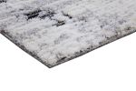 Ebony Tracks Gray and Black Polyester Area Rug 5x8