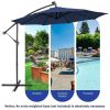 10 Feet Patio Solar Powered Cantilever Umbrella with Tilting System - Navy