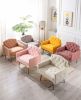 Accent Chair ,leisure single sofa with Rose Golden feet - Grey Teddy