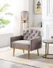 Accent Chair ,leisure single sofa with Rose Golden feet - Grey Teddy