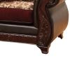 48 Inch Modern Accent Chair; Jacquard; Vegan Faux Leather; Burgundy; Brown - as Pic