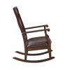 Raina Rocking Chair; Brown PU & Walnut Finish - 59937