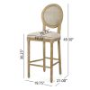 Salton French Country Wooden Barstools with Upholstered Seating (Set of 2)