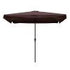 2Mx3M Aluminum Patio Umbrella Dark Coffee - Brown