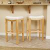 Jaeden Beige Backless 30-Inch Bar Stools (Set of 2)