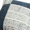 Dae 24 x 24 Square Handwoven Cotton Accent Throw Pillow; Classic Simple Kilim Pattern; Blue; Off White; DunaWest - Default