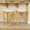 Jaeden Beige Backless 30-Inch Bar Stools (Set of 2)