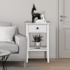 White Bathroom Floor-standing Storage Table with a Drawer - White