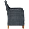 vidaXL Patio Chairs with Cushions 2 pcs Poly Rattan Dark Gray - Grey