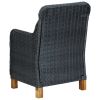 vidaXL Patio Chairs with Cushions 2 pcs Poly Rattan Dark Gray - Grey