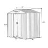 Patio 6ft x4ft Bike Shed Garden Shed; Metal Storage Shed with Lockable Door; Tool Cabinet with Vents and Foundation for Backyard - Gray