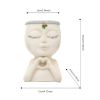 1pc Figure Flower Pot; Women Face Statue Vase Planter Ornaments; For Indoor Outdoor Home Decor Garden Patio (4.7*7.3*3.4in) - White