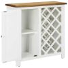 vidaXL Wine Cabinet 31.5"x12.6"x31.5" Solid Oak Wood