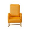 Rocking Chair Mid-Century Modern Rocking Armchair Upholstered Tall Back Accent Glider Rocker - Orange