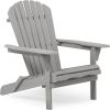 Wood Lounge Patio Chair for Garden Outdoor Wooden Folding Adirondack Chair Set of 2 Solid Cedar Wood Lounge Patio Chair