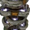 47&rdquo; Tall Indoor/Outdoor Water Fountain Waterfall simulated rock With LED - as Pic