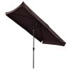 2Mx3M Aluminum Patio Umbrella Dark Coffee - Brown