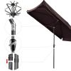 2Mx3M Aluminum Patio Umbrella Dark Coffee - Brown