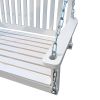 Front Porch Swing with Armrests;  Wood Bench Swing with Hanging Chains; for Outdoor Patio ; Garden Yard;  porch;  backyard;  or sunroom - white