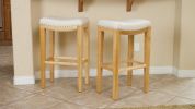 Jaeden Beige Backless 30-Inch Bar Stools (Set of 2)